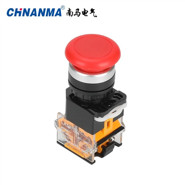 Interruttore a pulsante di arresto di emergenza a fungo Mark da 22 mm